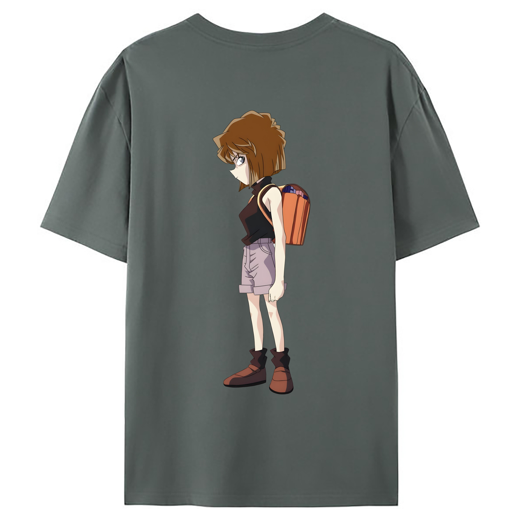（画像用） 名探偵コナン 灰原 哀 はいばら あい Detective Conan Anita Hailey、Vi Graythorn Haibara Ai 綿100％ メンズ半袖Tシャツ（バックプリント） 通気性